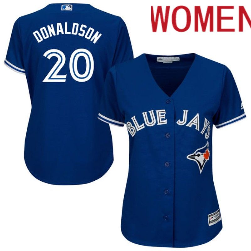 Women Toronto Blue Jays #20 Donaldson Blue Nike Game 2024 MLB Jersey style 1